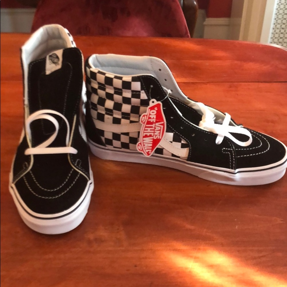 Vans high top checkered sneakers